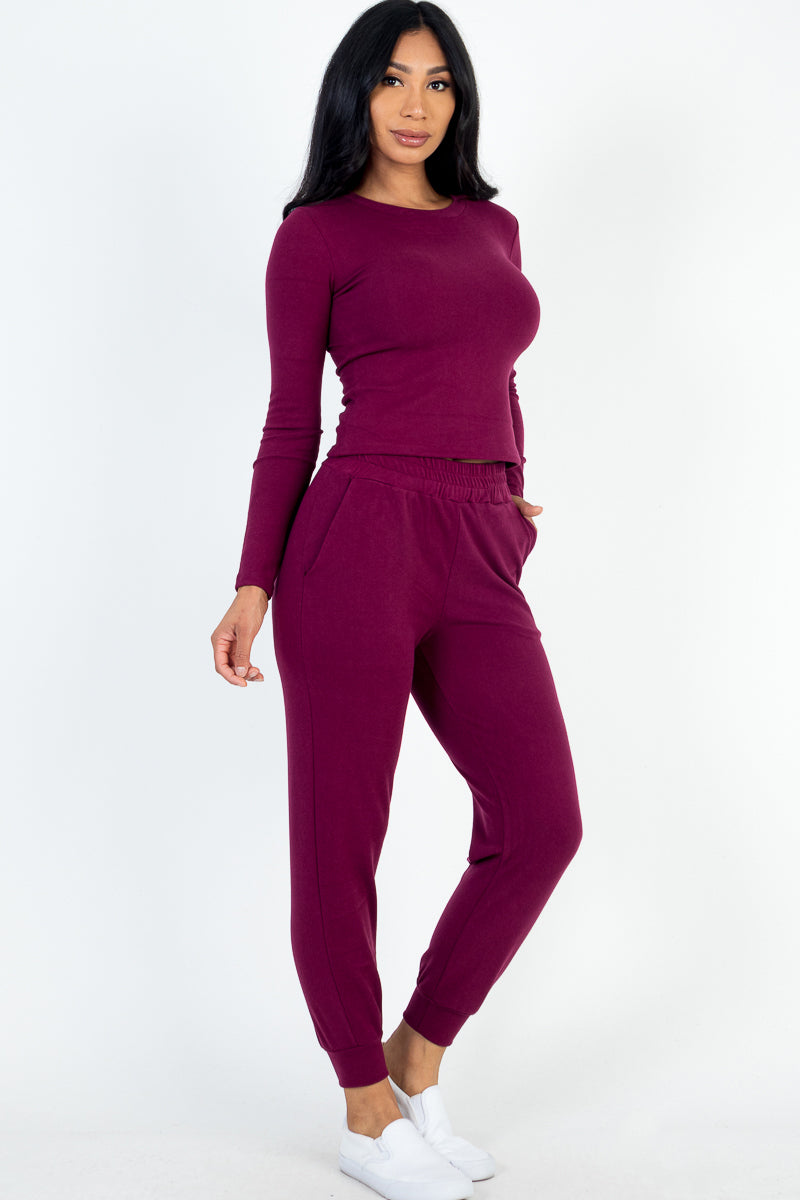 Ribbed Sweatshirt & Joggers Set (CAPELLA)-1