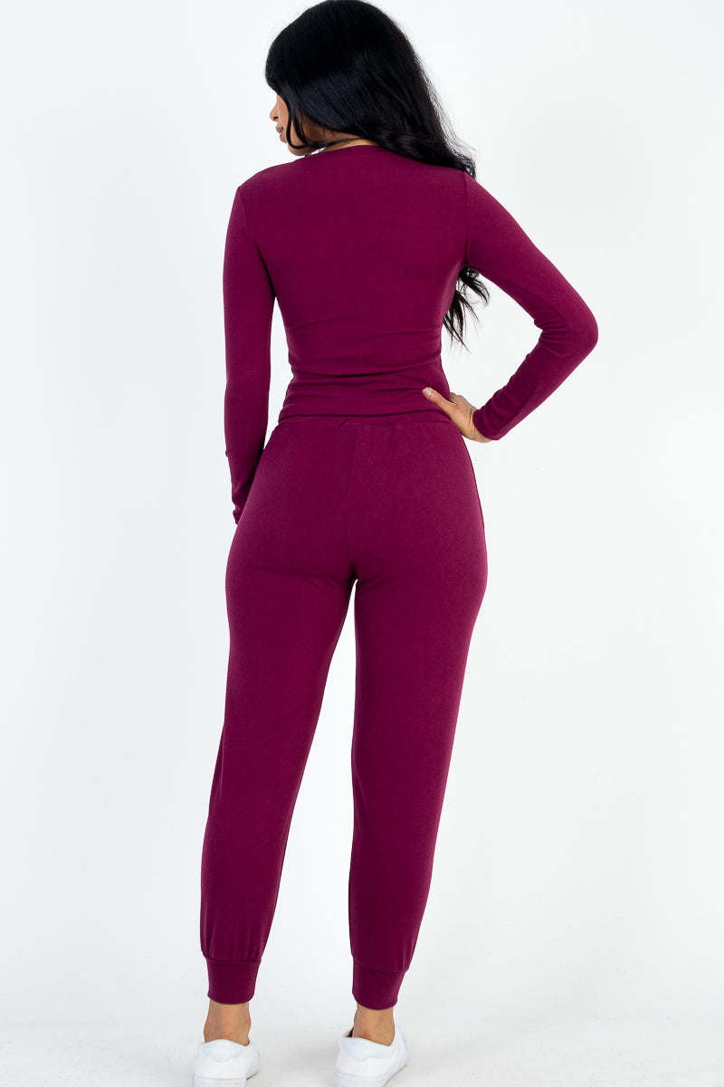 Ribbed Sweatshirt & Joggers Set (CAPELLA)-2
